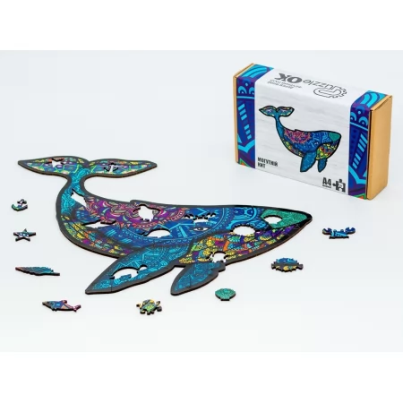 Фигурный деревянный пазл Могучий Кит A4, в картонной упаковке, PuzzleOK PuzA4-01737 Фигурный деревянный пазл Могучий Кит A4, в картонной упаковке, PuzzleOK PuzA4-01737