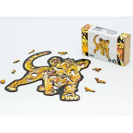 Фигурный деревянный пазл Симба A4, в картонной упаковке, PuzzeOk PuzA4-01752 Фигурный деревянный пазл Симба A4, в картонной упаковке, PuzzeOk PuzA4-01752