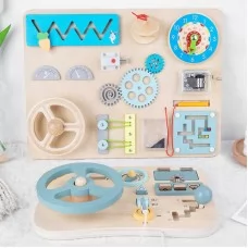 Дерев'яний бізіборд BabyToys 11 ігор з музикою Дерев'яний бізіборд BabyToys 11 ігор з музикою