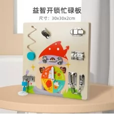 Бизиборд деревянный BabyToys C 66128 с часами и лабиринтом Бизиборд деревянный BabyToys C 66128 с часами и лабиринтом