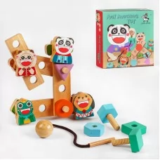 Деревянная шнуровка BabyToys 21 элемент с болтиками Деревянная шнуровка BabyToys 21 элемент с болтиками