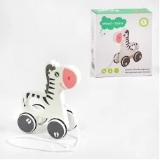 Деревянная каталка BabyToys C 64010 Зебра для детей