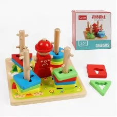 Деревянный геометрический сортер BabyToys с фигурками от 2 лет