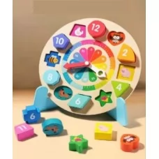 Деревянный сортер BabyToys Годинник куб с подставкой