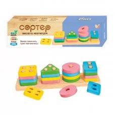 Деревянный геометрический сортер WToys 55722 для малышей