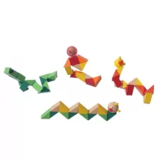 Деревянная игрушка 21673 животные, головоломка-змейка, 21см, пакет, 24шт(4виды)в дисплее, 23,5-20-6см