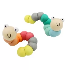 Деревянная игрушка 23458 червь, 16,5см, 12шт(2 цвета) в дисплее, 21,5-17-6см