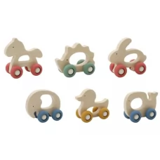 Деревянная игрушка 23811 животное, 9см, 6шт(6 видов) в дисплее, 25,5-20-8,5см
