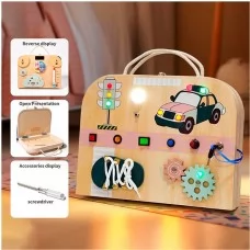 Деревянный бизиборд BabyToys MD 1348 со светом и календарем Деревянный бизиборд BabyToys MD 1348 со светом и календарем
