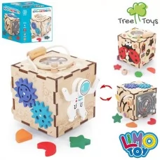 Дерев'яний бізікуб із сортером і лабіринтом для дітей від 2 років