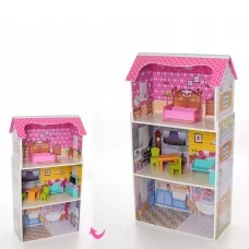 Деревянный кукольный домик BabyToys MD 1549 с мебелью