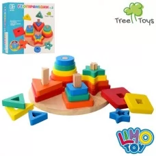 Деревянная игрушка Геометрика MD 2630 фигуры 20шт, в кор-ке
