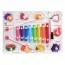 Деревянная игрушка Ксилофон MD 0792 8 тонов, 2 палочки, 2в1(рамка-вкладыш, 9 фигур с ручкой), 5 видов, в пакете, 30-22,5-2см