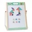 Деревянная игрушка Мольберт MD 1380 34-23-в44см, доска двухсторонняя (для рисования мелом/маркером-магнитная), магнитные фигуры, украинский алфавит, цифры, математические знаки, маркер, мел (цветная, 4шт), губка, в кор-ке