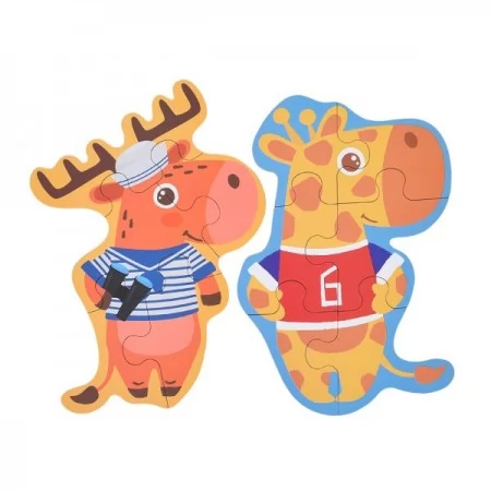 Дерев'яні пазли BabyToys MD 0765 транспорт тварини