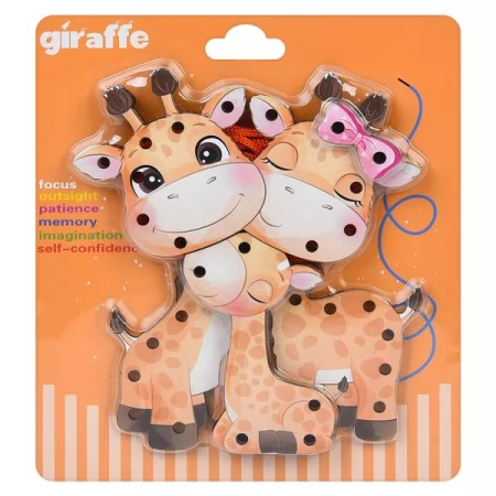 Деревянная игрушка Пазлы MD 0769 шнуровка, животное, микс видов, в слюде, 15-17-1,5см