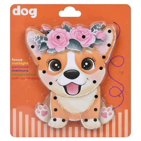 Деревянная игрушка Пазлы MD 0769 шнуровка, животное, микс видов, в слюде, 15-17-1,5см
