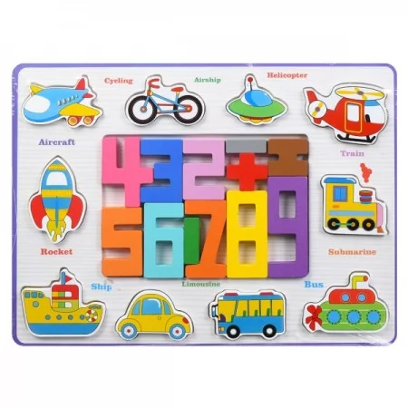 Деревянная рамка-вкладыш BabyToys MD 0783 с цифрами