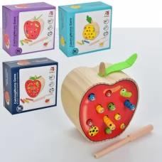Деревянная игрушка Рыбалка MD 1953 магнитная, игр.поле-фрукт, гусеницы, удочка, 4вида, в кор-ке Деревянная игрушка Рыбалка MD 1953 магнитная, игр.поле-фрукт, гусеницы, удочка, 4вида, в кор-ке