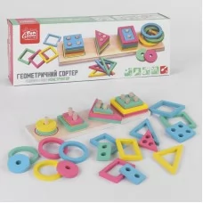 Дерев'яний геометричний сортер 87639 "4FUN Game Club Wood" в коробці Дерев'яний геометричний сортер 87639 "4FUN Game Club Wood" в коробці