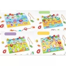Дерев'яна логічна дошка BabyToys 4 в 1 з вкладишами від 2 років Дерев'яна логічна дошка BabyToys 4 в 1 з вкладишами від 2 років