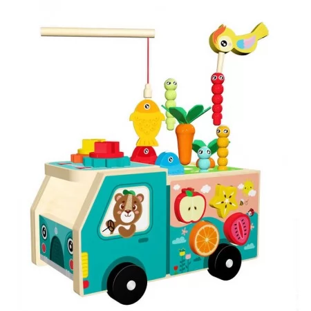 Деревянная каталка BabyToys C 76783 с сортером и ксилофоном