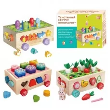 Деревянная каталка WToys 22995 логическая для детей