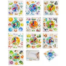Деревяна дошка-вкладиш BabyToys з годинником і маркером для малювання Деревяна дошка-вкладиш BabyToys з годинником і маркером для малювання