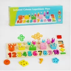 Деревянная логическая доска BabyToys геометрические сортеры по цветам