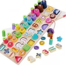 Деревянный сортер BabyToys с магнитной рыбалкой и цифрами