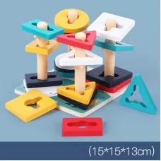 Деревянная логическая игра BabyToys геометрические фигуры колышки