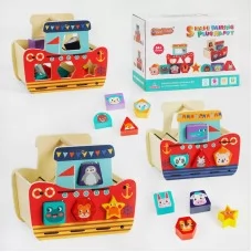 Деревянный сортер куб Кораблик BabyToys от 2 лет