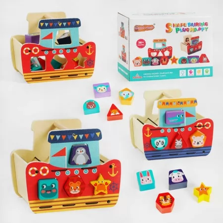 Деревянный сортер куб Кораблик BabyToys от 2 лет