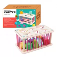 Деревянная логическая игра WToys сортер геометрик 12 фигурок
