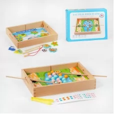 Деревянный сортер куб BabyToys магнитная рыбалка 2в1