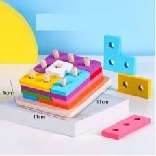 Деревянная логическая игра BabyToy геометрические фигуры 11х11 см