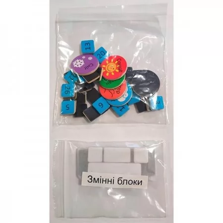 Магнитный календарь Viga Toys с часами на украинском языке 50377U