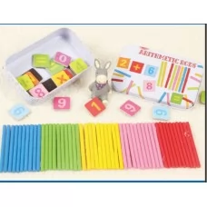 Магнітна гра BabyToys з цифрами та дерев'яними паличками Магнітна гра BabyToys з цифрами та дерев'яними паличками