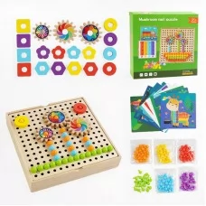 Дерев'яна мозаїка BabyToys з шестернями та завданнями