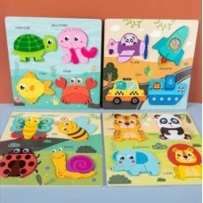 Деревянные пазлы BabyToys C 65043, 4 вида, от 2 лет Деревянные пазлы BabyToys C 65043, 4 вида, от 2 лет