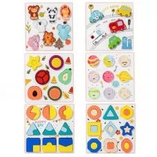 Деревянные пазлы BabyToys C 65089, 6 видов, от 2 лет Деревянные пазлы BabyToys C 65089, 6 видов, от 2 лет