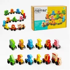 Потяг магнітний C 61400 "WToys", цифри, дерев'яні елементи, в коробці