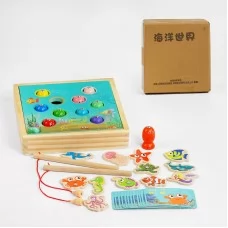 Магнитная рыбалка BabyToys C 57597 деревянная 2 вида рыб