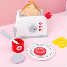 Игрушечный тостер BabyToys с движущимися элементами из дерева Игрушечный тостер BabyToys с движущимися элементами из дерева