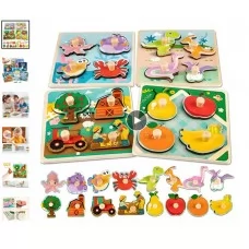 Деревянные вкладыши BabyToys C 73254 разные цвета 4 шт