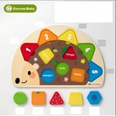 Вкладыши деревянные BabyToys С 76782 Ежачок геометрические формы