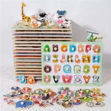 Деревянные вкладыши BabyToys C 77108 с ручкой для детей от 2 лет