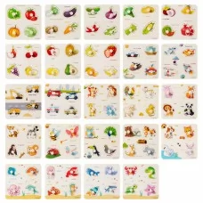 Деревянные вкладыши BabyToys С77124 с ручкой, микс видов