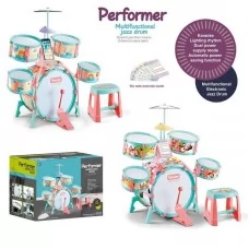 Детский барабан BabyToys M 33 с 5 барабанами и стульчиком Детский барабан BabyToys M 33 с 5 барабанами и стульчиком