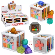 Игра 8023-1B куб, 12см, бизикуб, грани-резинки, шестерни, пианино (музыка, звуки животных, свет, изменяющиеся режимы), 6 фигур (погремушки), цветок (вращается, текстурные лепестки), на бат-ке, 6шт(2 цвета) в дисплее, 37,2-1 Игра 8023-1B куб, 12см, бизикуб, грани-резинки, шестерни, пианино (музыка, звуки животных, свет, изменяющиеся режимы), 6 фигур (погремушки), цветок (вращается, текстурные лепестки), на бат-ке, 6шт(2 цвета) в дисплее, 37,2-1